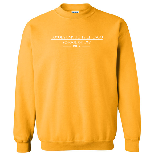 School Of Law Est. 1908 Crewneck Sweatshirt -- Gold