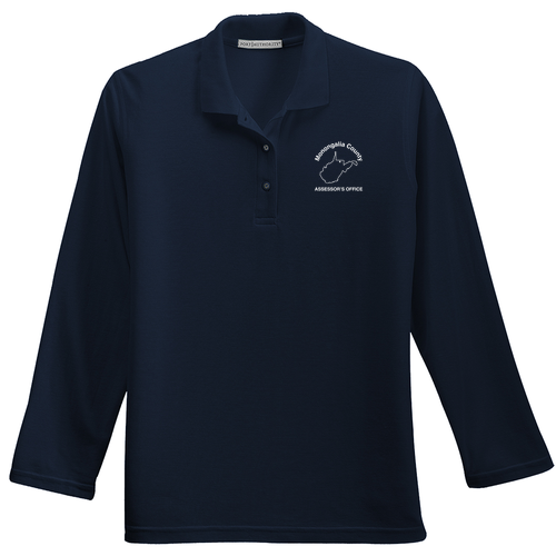 Port Authority Ladies Long Sleeve Silk Touch Sport Shirt -- Navy