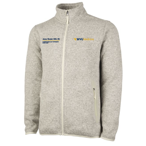 Charles River Mens Heathered Fleece Jacket -- Oatmeal Heather