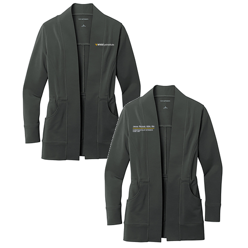 Port Authority Ladies Microterry Cardigan -- Charcoal