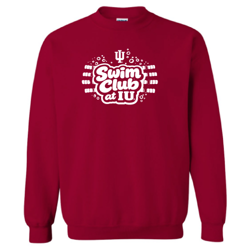 Swim Club at IU (design 1) Crew Neck Sweatshirt -- Cardinal Red