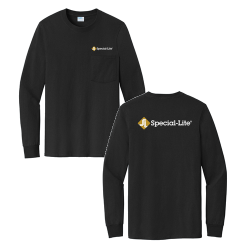 Port & Company Tall Long Sleeve Essential Pocket Tee -- Jet Black