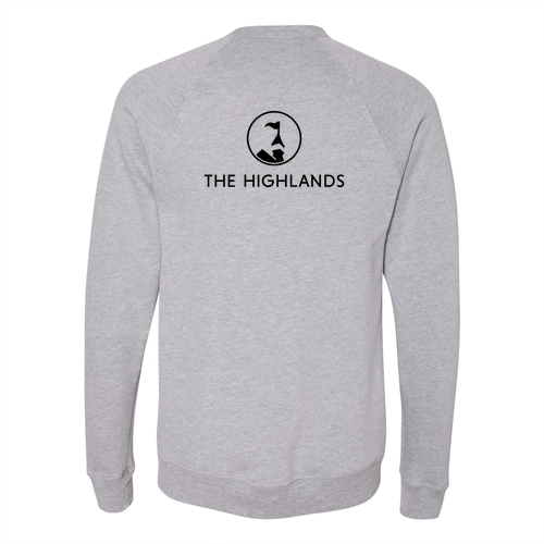 The Highlands Logo 2 Black Ink -- Raglan Sweatshirt  Athletic Heather