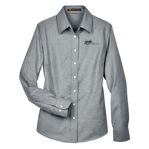 Harriton Womens Oxford With Satin Release Women -- Oxford Grey