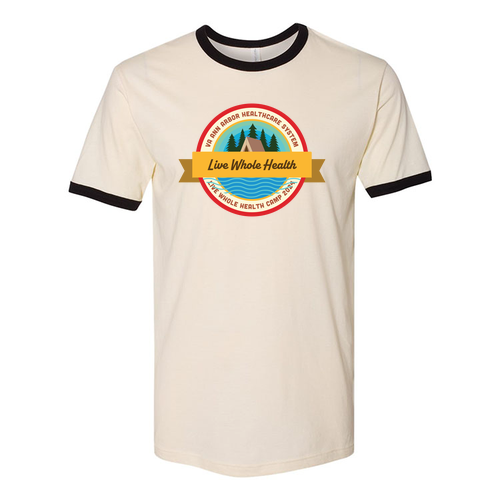 Mens/Unisex Next Level Fine Jersey Ringer Tee -- Natural / Black