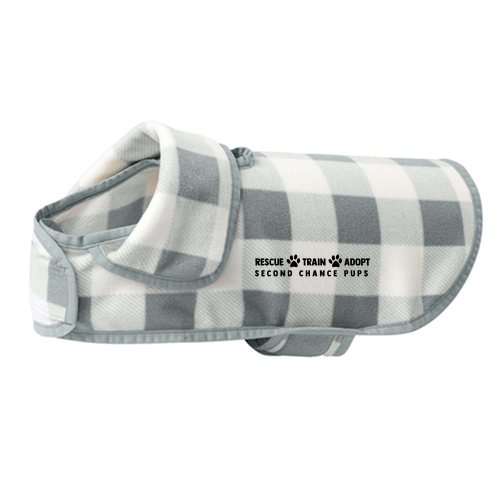 Port Authority Pet Fleece Jacket -- Marshmallow / Monument Grey Buffalo Check