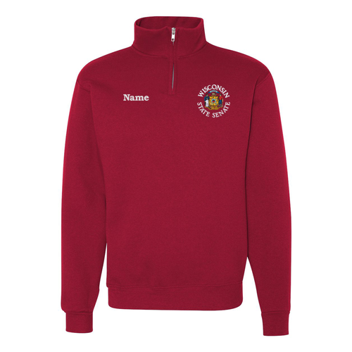 Jerzees 1/4 Zip Cadet Sweatshirt -- True Red (Embroidery)