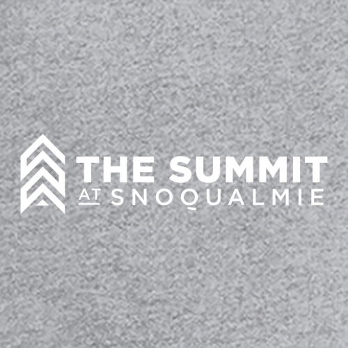 The Summit at Snoqualmie Logo 2 White Ink -- Long Sleeve Heather Grey