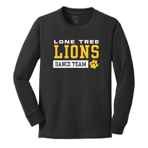 Port and Company Youth Long Sleeve 100% Cotton T-Shirt -- Jet Black