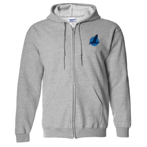 Gildan Full Zip Hooded Sweatshirt -- Sport Grey