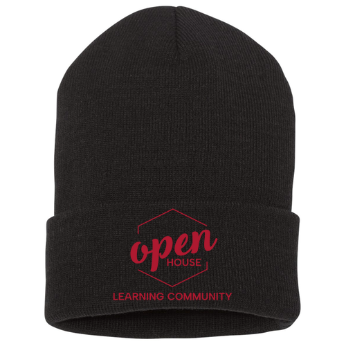 Yupoong Knit Hat with Cuff -- Black