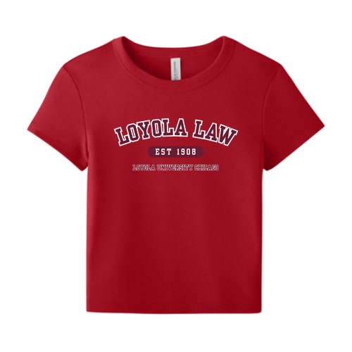 Loyola Law Baby Tee -- Solid Red Blend