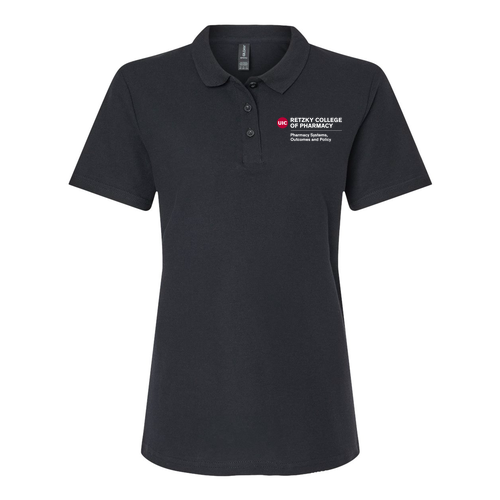 Gildan Lady's Softstyle Pique Polo -- Black