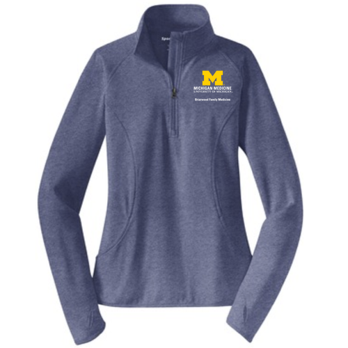 Ladies Briarwood Family Medicine Sport Tek Sport Wick Stretch Half Zip Pullover -- True Navy Heather
