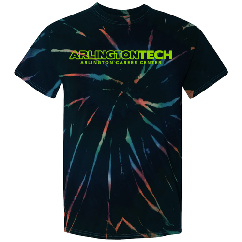 Tie-Dyed Multi-Color Spiral Short Sleeve T-shirt -- Aurora