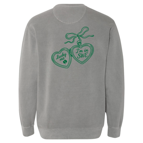 Comfort Colors Unisex Garment-Dyed Crewneck Sweatshirt -- Grey Locket Design