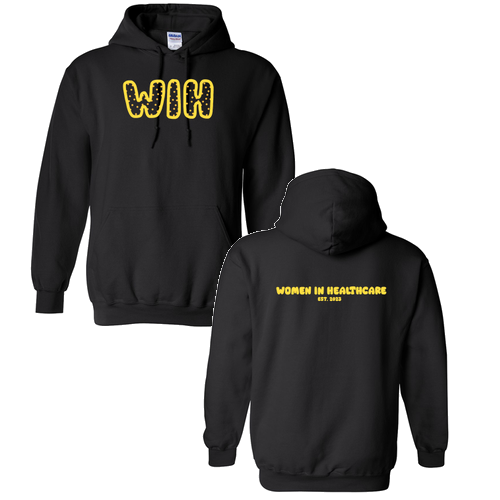 Yellow WIH Gildan Heavy Blend Hooded Sweatshirt -- Black