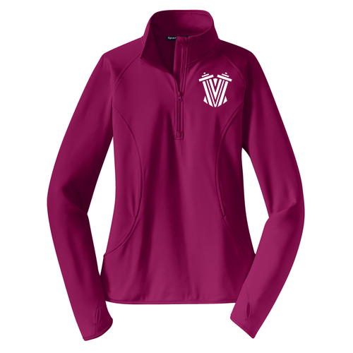 Victress Half Zip Pullover -- Pink Rush