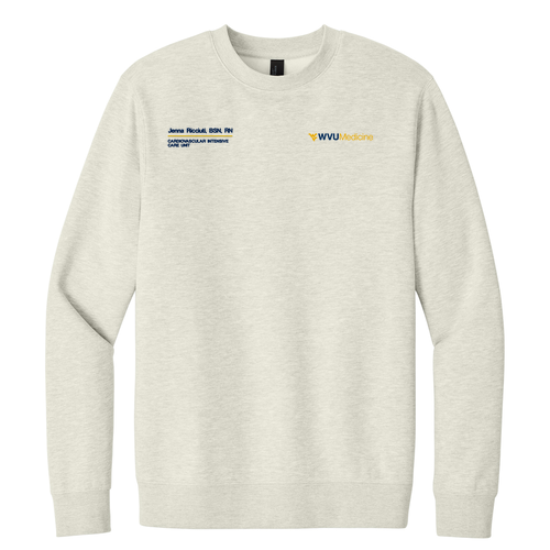 Embroidered District V.I.T. Fleece Crew -- Oatmeal Heather