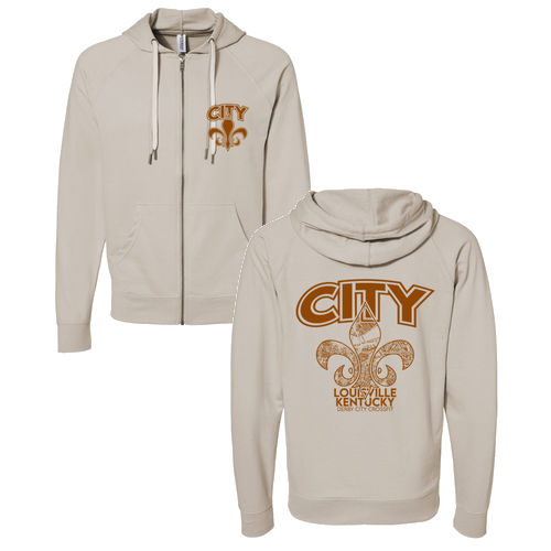 Independent Trading Icon Unisex Lightweight Terry Full-Zip Hooded Sweatshirt -- Sand