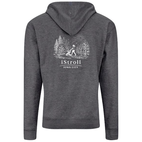 J America BTB Fleece Full Zip Hood -- Charcoal Heather