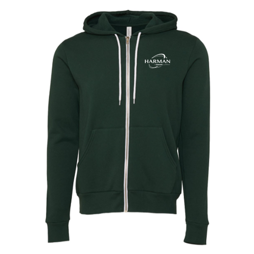 Bella Canvas Unisex Full-Zip Hooded Sweatshirt -- Forest
