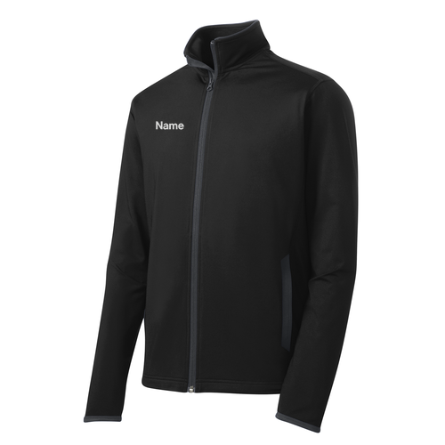 Sport-Tek Sport Wick Stretch Contrast Full Zip Jacket -- Black / Charcoal Grey