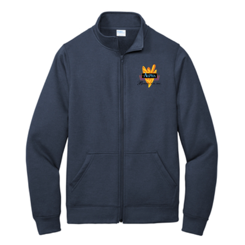 Port and Company Core Fleece Cadet Full-Zip Sweatshirt -- Navy