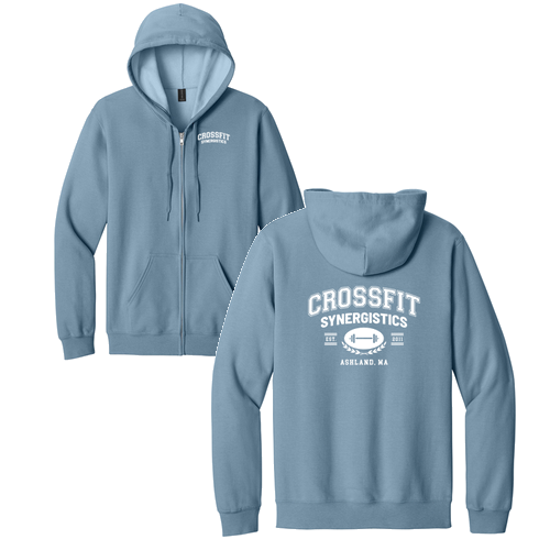 Gildan Midweight Fleece Adult Full Zip Hooded Sweatshirt -- Stone Blue