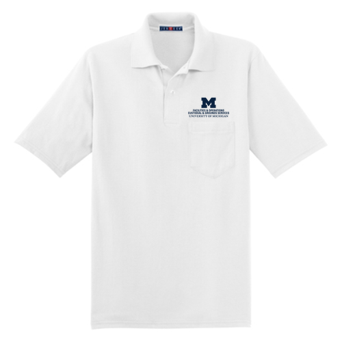 Mens/Unisex Jerzees 50/50 Sport Shirt With Pocket -- White, $27