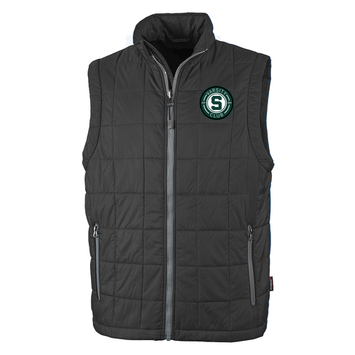 Charles River Mens Radius Quilted Vest -- Black / Grey