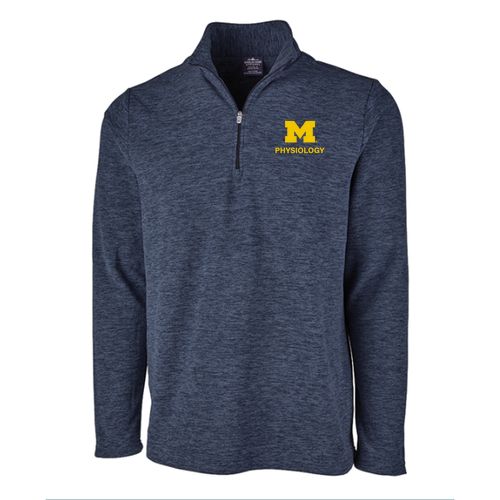 Mens/Unisex Charles River Freeport Microfleece Pullover -- Navy Heather