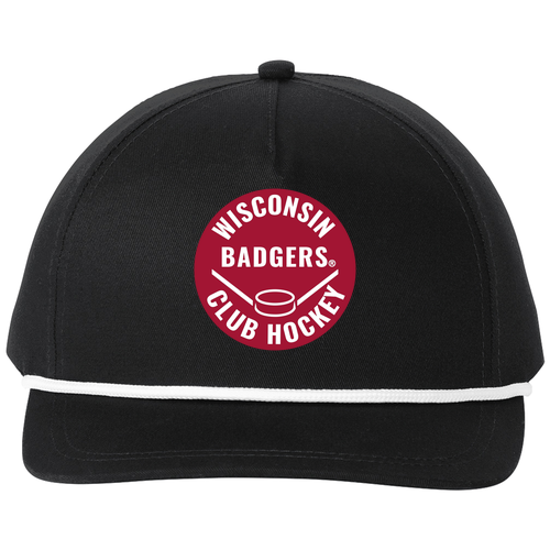 UW Club Hockey Rope Hat -- Black / White