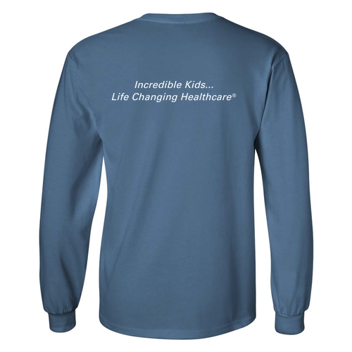 Longsleeve Basic T-Shirt (w/ Back Print) -- Indigo Blue