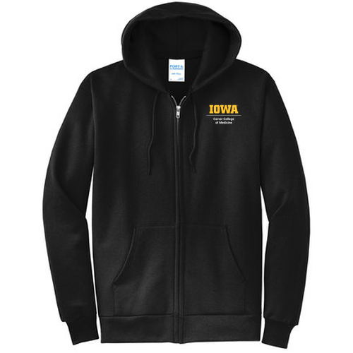 Port and Company Classic Full Zip Hooded Sweatshirt -- Jet Black