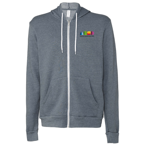 Bella Canvas Unisex Full-Zip Hooded Sweatshirt -- Heather Slate