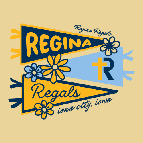 Regina Cute Pennant Comfort Colors Unisex Garment-Dyed Heavyweight T-Shirt -- Butter