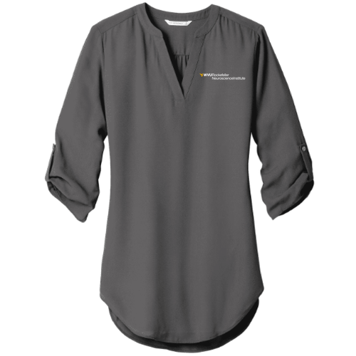 Port Authority Ladies 3/4-Sleeve Tunic Blouse -- Sterling Grey