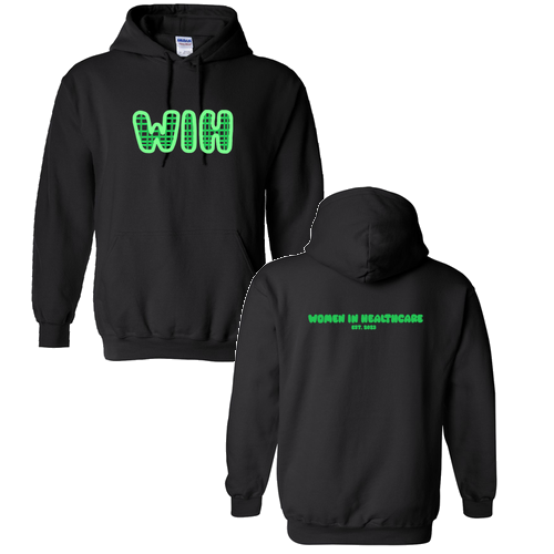 Green WIH Gildan Heavy Blend Hooded Sweatshirt -- Black