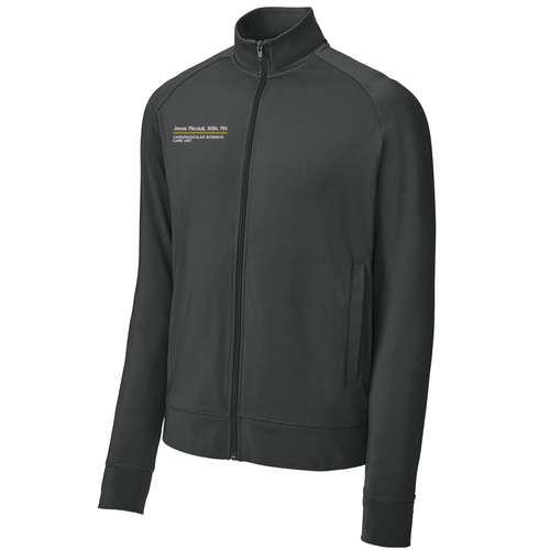 Sport-Tek Sport-Wick Stretch Full-Zip Cadet Jacket -- Charcoal Grey