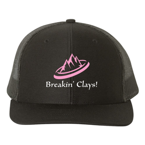 Breakin' Clays Snapback Trucker Cap- Black (Pink)
