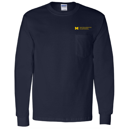 Gildan Long Sleeve Pocket Tee -- Navy, $20