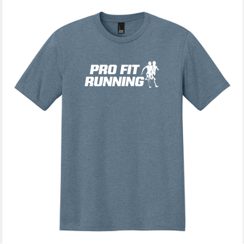 District Made Mens Perfect Tri Crew Tee -- Flint Blue Heather