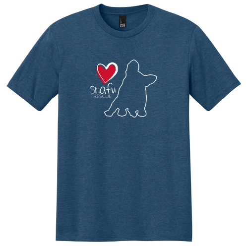 District Made Mens Perfect Tri Crew Tee -- Heathered Neptune Blue