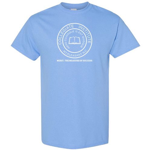 Collegiate Institute Carolina Blue Cotton Short Sleeve Shirt