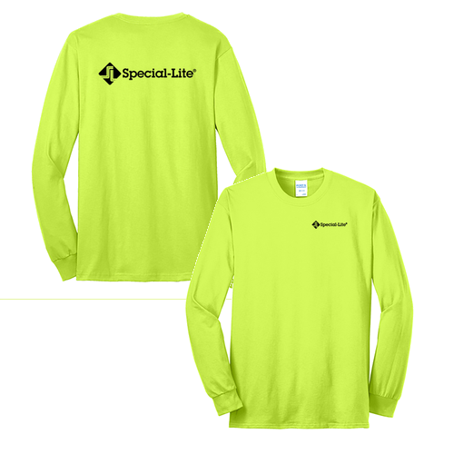 Port and Company Tall Long Sleeve 50/50 Cotton Poly T Shirt -- Safety Green