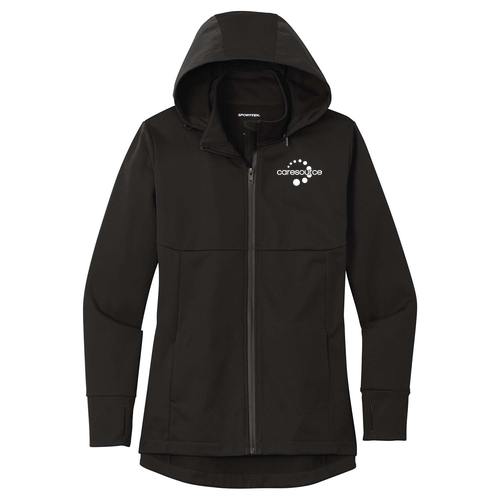 Women's Sport-Tek® Hooded Soft Shell Jacket -- Deep Black