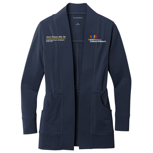 Port Authority Ladies Microterry Cardigan -- River Blue Navy
