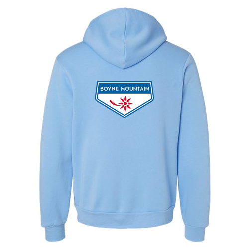 Boyne Mountain Logo 2 Full Color -- Pullover hooded Sweatshirt Carolina Blue