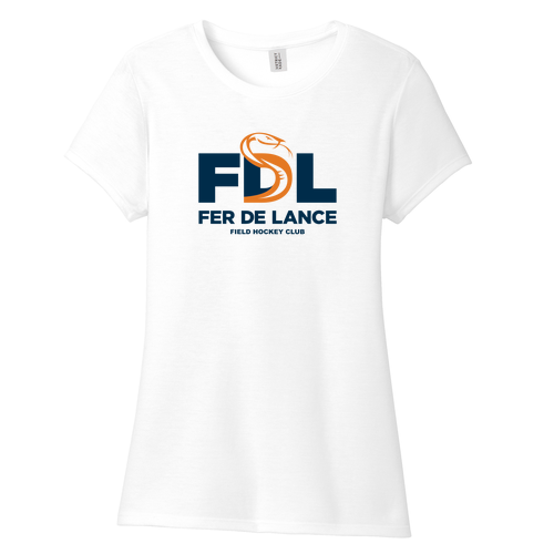 Ladies District Soft Fitted Perfect Tri Tee -- White, U14